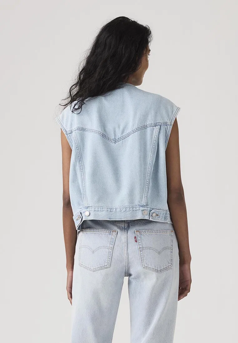 Жилет без воротника, укороченный, Levi's, мультиколор — фото 4