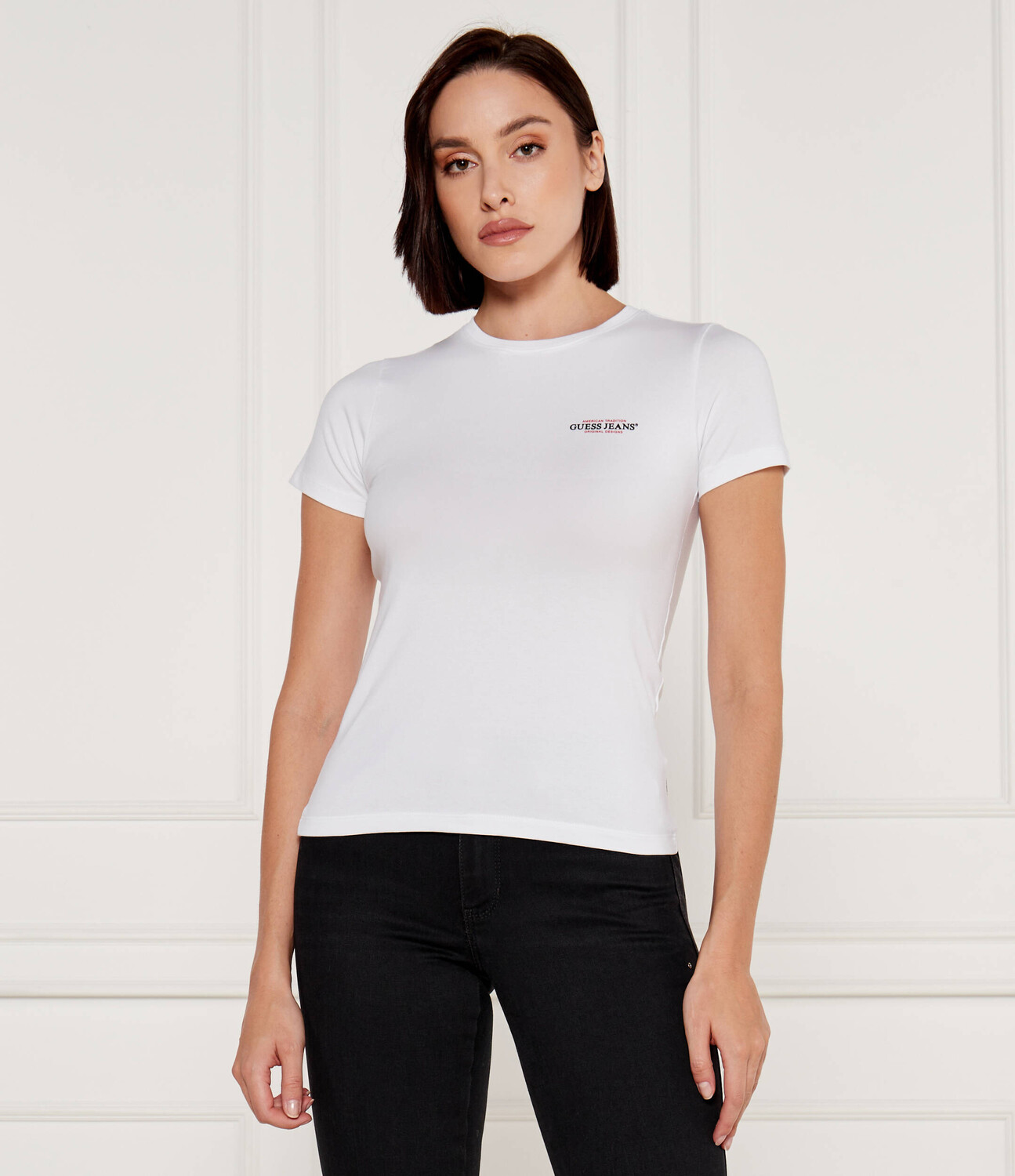

Футболка Guess Jeans Slim Fit, белый