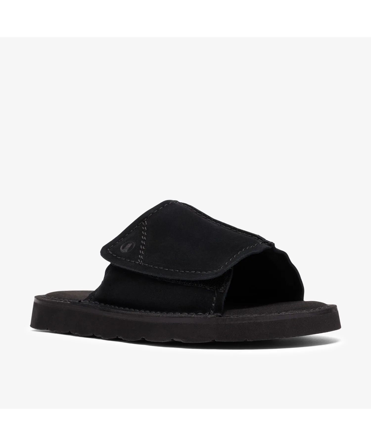 Мужские сандалии Clarks Solsbury Slide из премиум велюра чёрные — фото 4