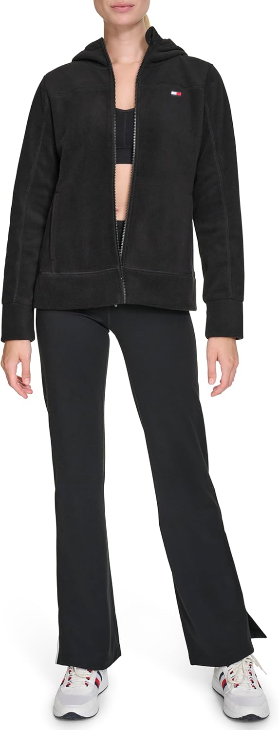 

Женская флисовая куртка с капюшоном и застежкой-молнией Tommy Hilfiger, Black