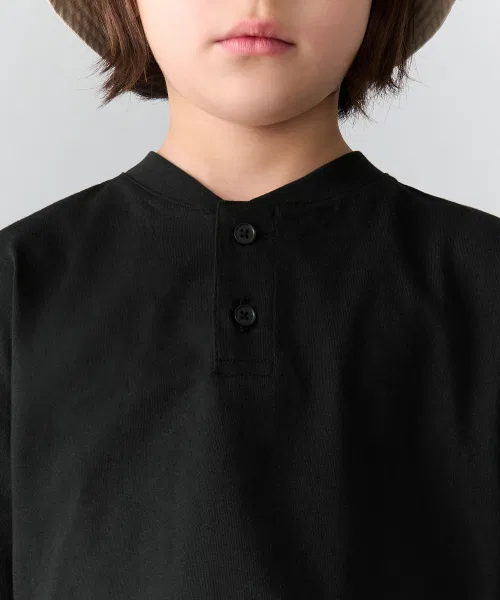 Унисекс футболка оверсайз с воротником MUSINSA STANDARD KIDS чёрный — фото 4