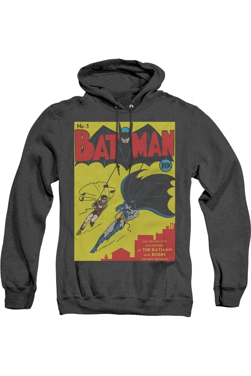 

Batman First Adult Heather Hoodie / Толстовка с капюшоном Gildan, черный
