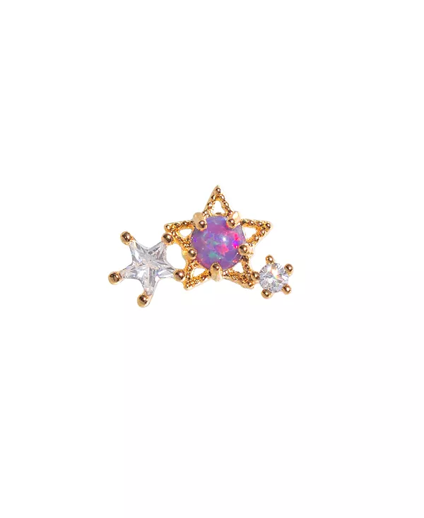 

Позолоченные серьги в стиле пирсинга с кристаллами Light Year Girls Crew, gold