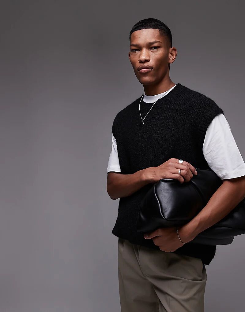 

Свободный топ черного цвета Topman