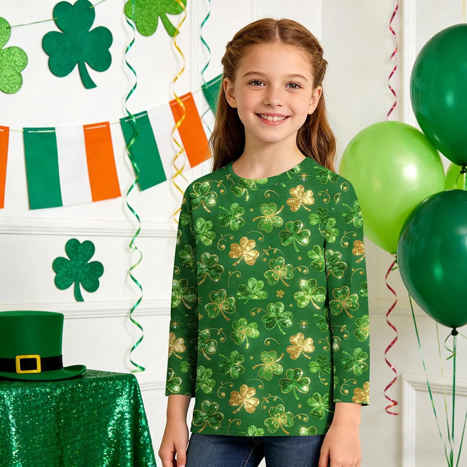 Футболка с длинным рукавом St. Patrick's Day, Zzalalana, мультиколор — фото 2
