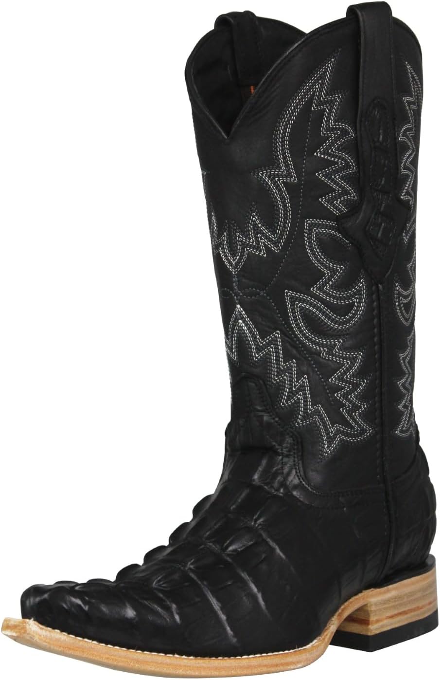 

Мужские черные ковбойские сапоги Texas Legacy с принтом из кожи аллигатора с заостренным носком 3X