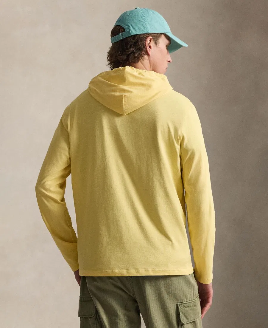 Мужская футболка с длинными рукавами и капюшоном Polo Ralph Lauren, Yellow — фото 4