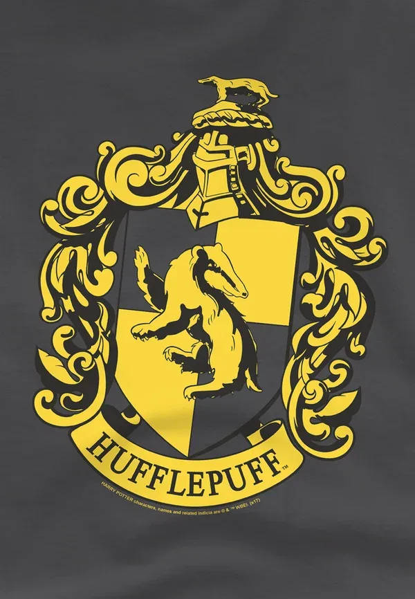 Футболка Cotton Soul Harry Potter Hufflepuff Crest Print, антрацит — фото 3