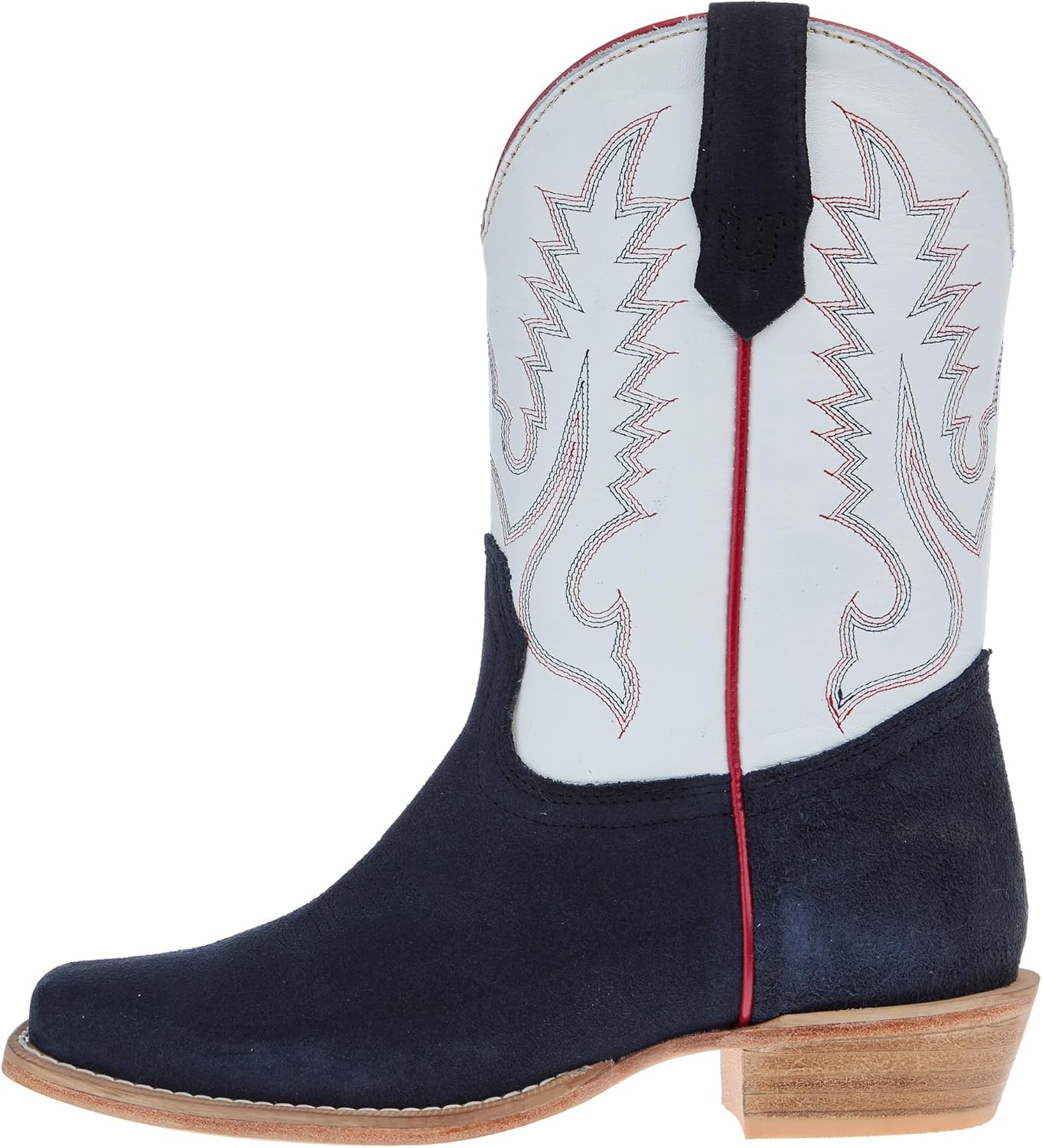 Детские ботинки R Youth Navy Rough Out с белым зимним голенищем и острым носком R. Watson Boots — фото 2