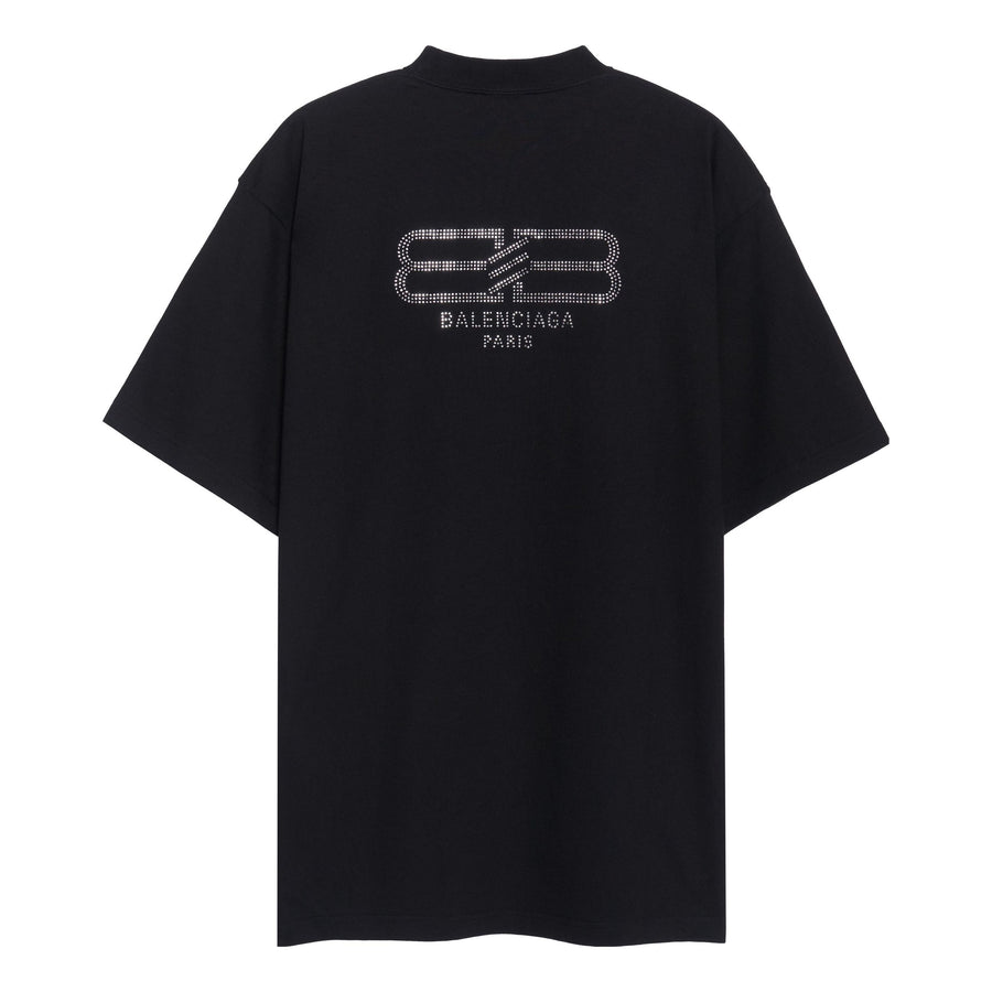 

Футболка Balenciaga BB Paris Strass T-shirt Medium Fit 'Black Faded', черный