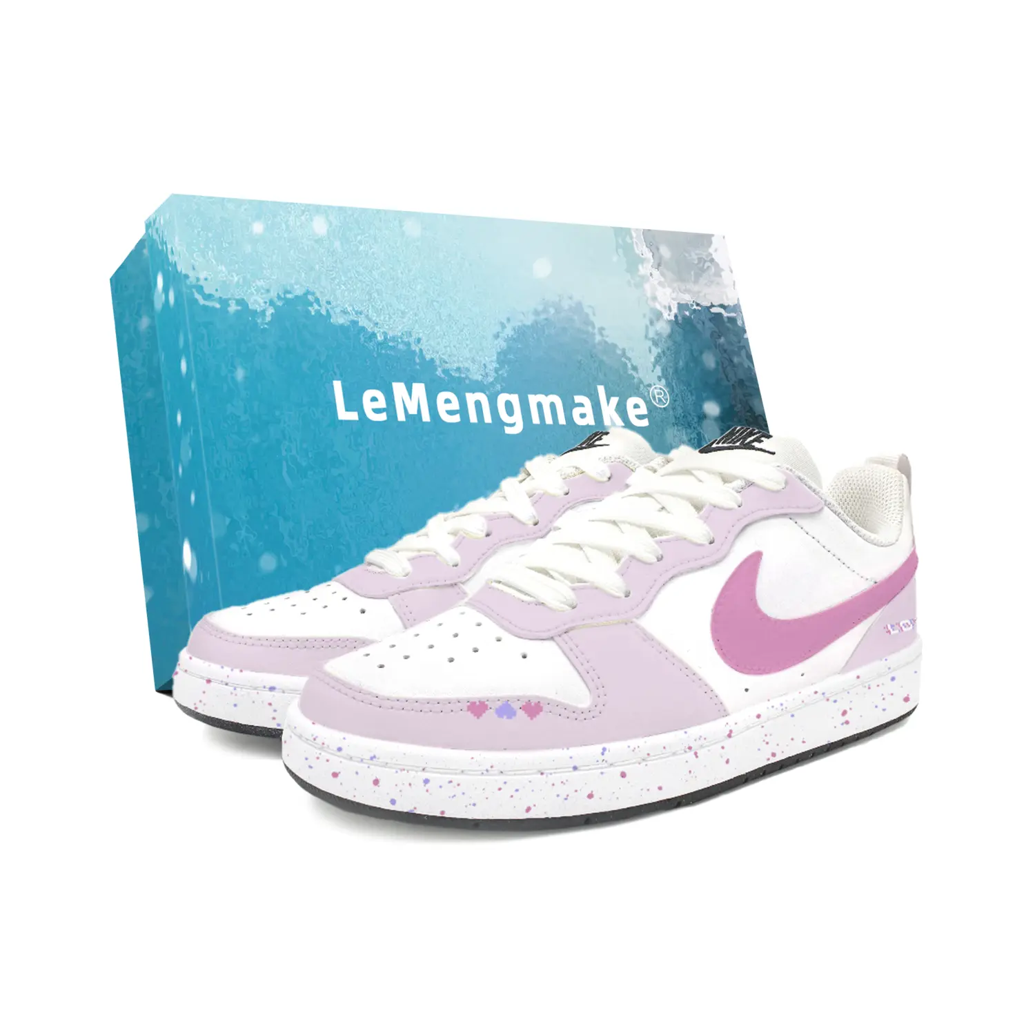 

Nike Court Borough Morning Dew устойчивые к истиранию лоу-топ скейтбордские кроссовки Pink Purple детские