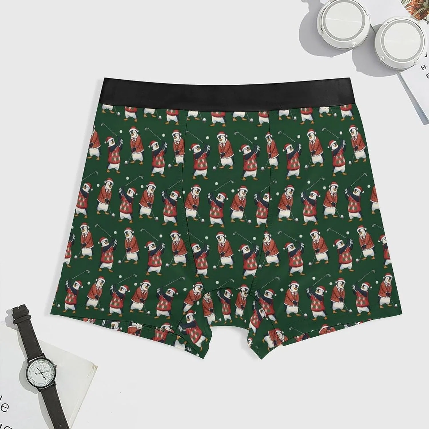 Боксеры, новинка, Christmas Penguin Playing Golf — фото 3