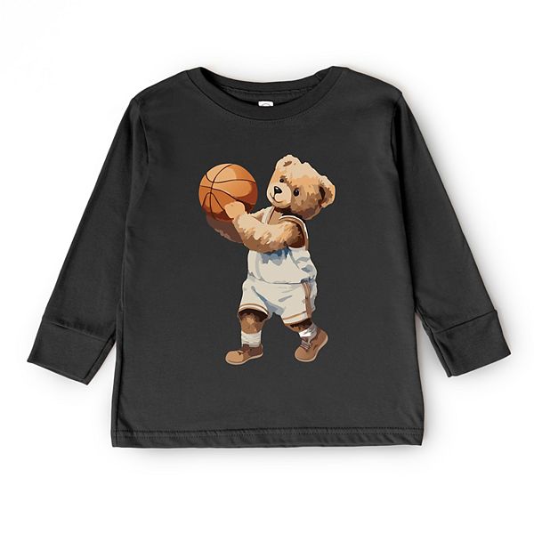 Футболка с медведем в баскетбольной тематике для молодежи The Juniper Shop, Black