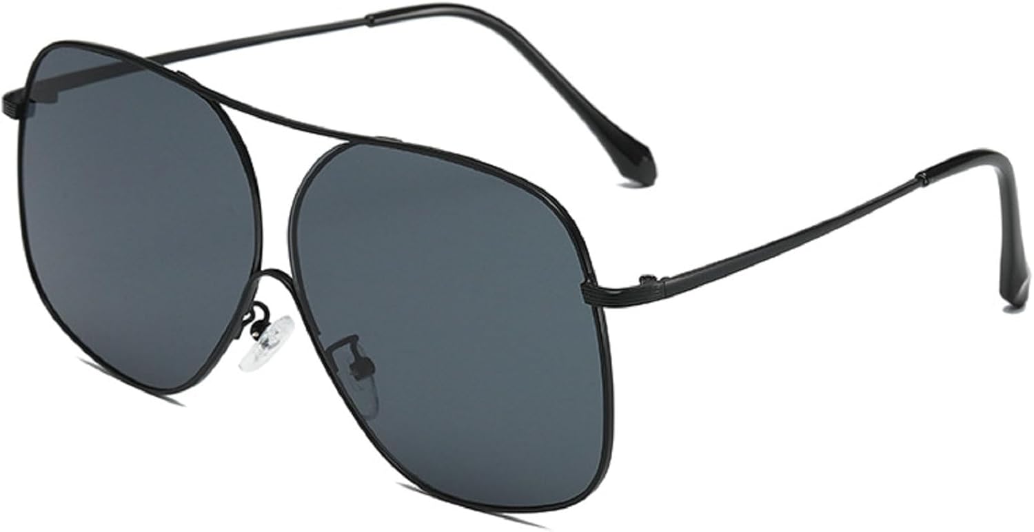 

Большие квадратные солнцезащитные очки-пилот в стиле панк для женщин и мужчин, роскошные металлические очки в полуободковой оправе, розовые градиентные очки N47 mincl, Black