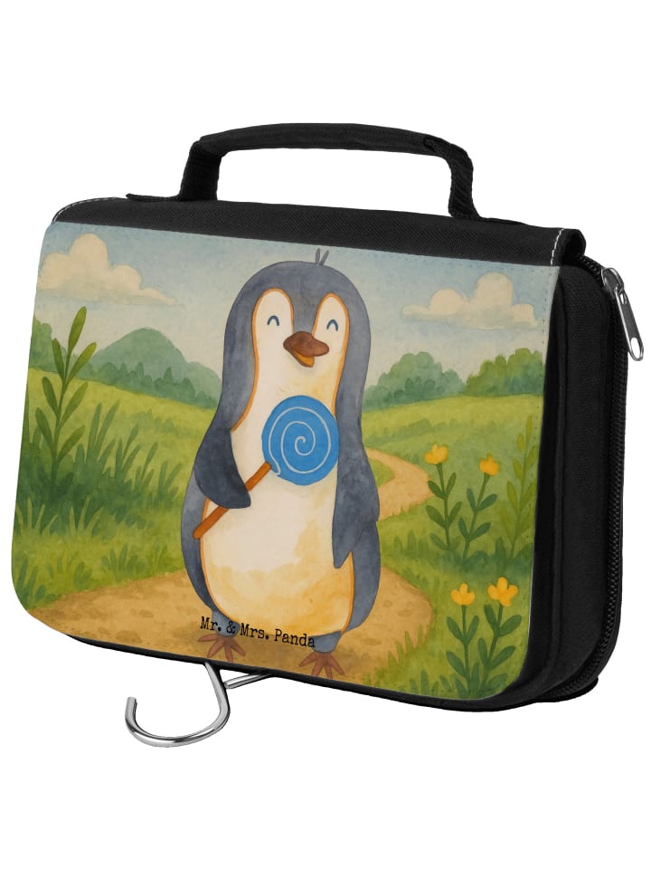 

Mr. & Mrs. Panda Косметичка с изображением леденца в виде пингвина, без слогана, белого цвета