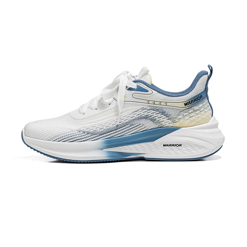 

Амортизирующие и дышащие низкие кроссовки для бега для мужчин WARRIOR, White/Blue Gray/Yellow