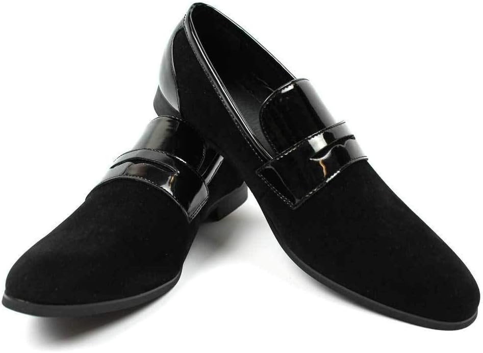 Черные лоферы из замши и лакированной кожи Tuxedo с отделкой Modern Bradley от Azar AZAR MAN — фото 2