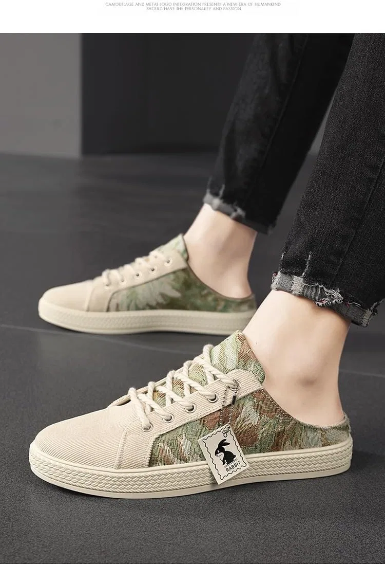 Лоферы повседневные Men's Summer Canvas Shoes Beige HoaloX — фото 4