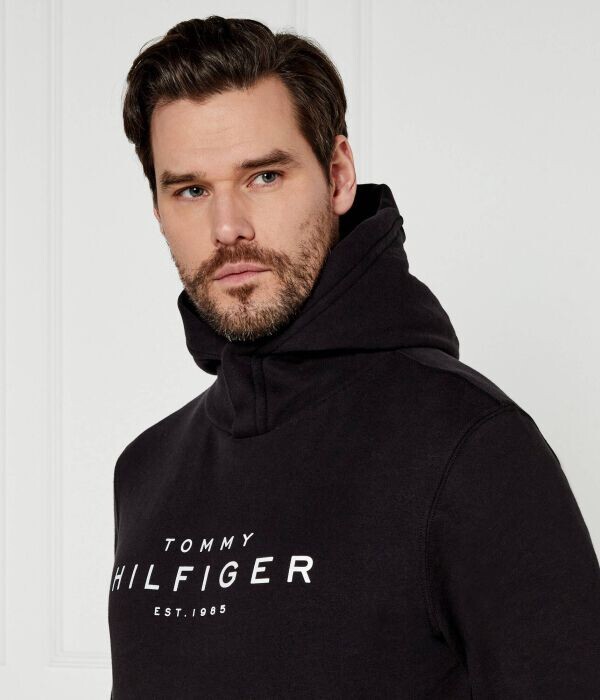 Толстовка мужская Tommy Hilfiger с надписью, черный — фото 4