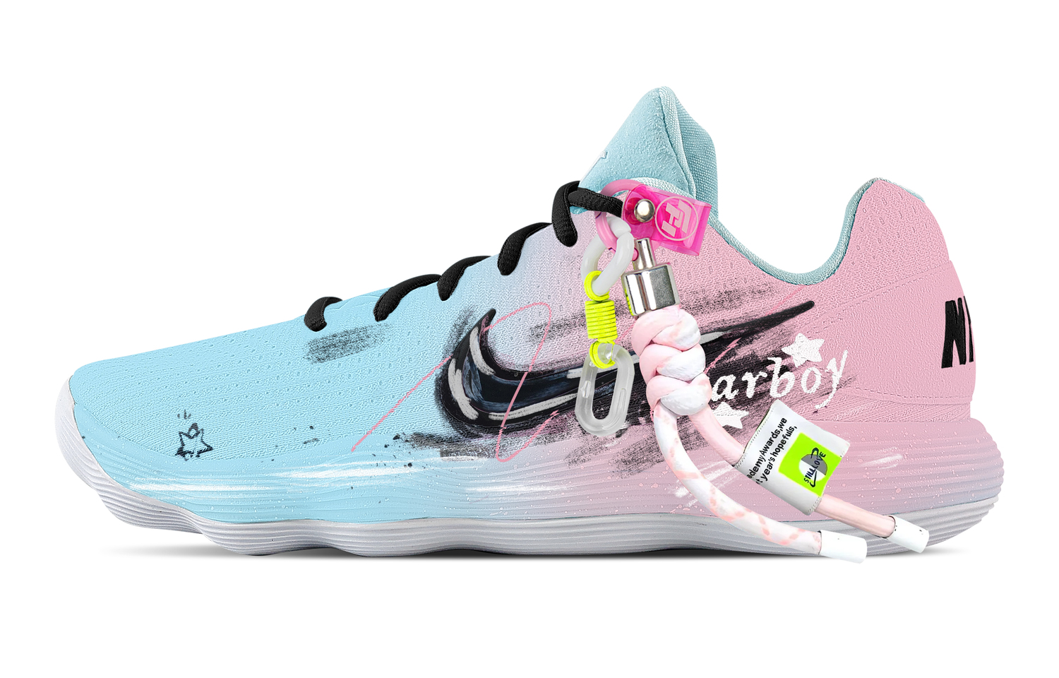 

Кроссовки баскетбольные мужские Hyperdunk 2017 Starry Fantasy низкие с амортизацией, поддержкой и полным покрытием Nike, розовый