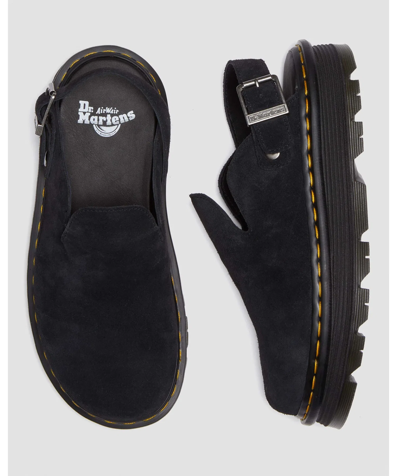 Унисекс мюли Dr. Martens ZEBZAG из замши чёрные — фото 4