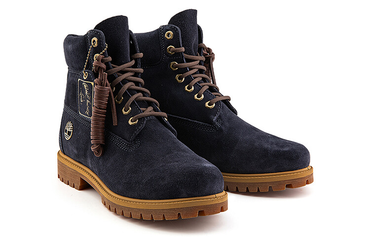 Мужские уличные ботинки Timberland из замши, темно-синий — фото 4