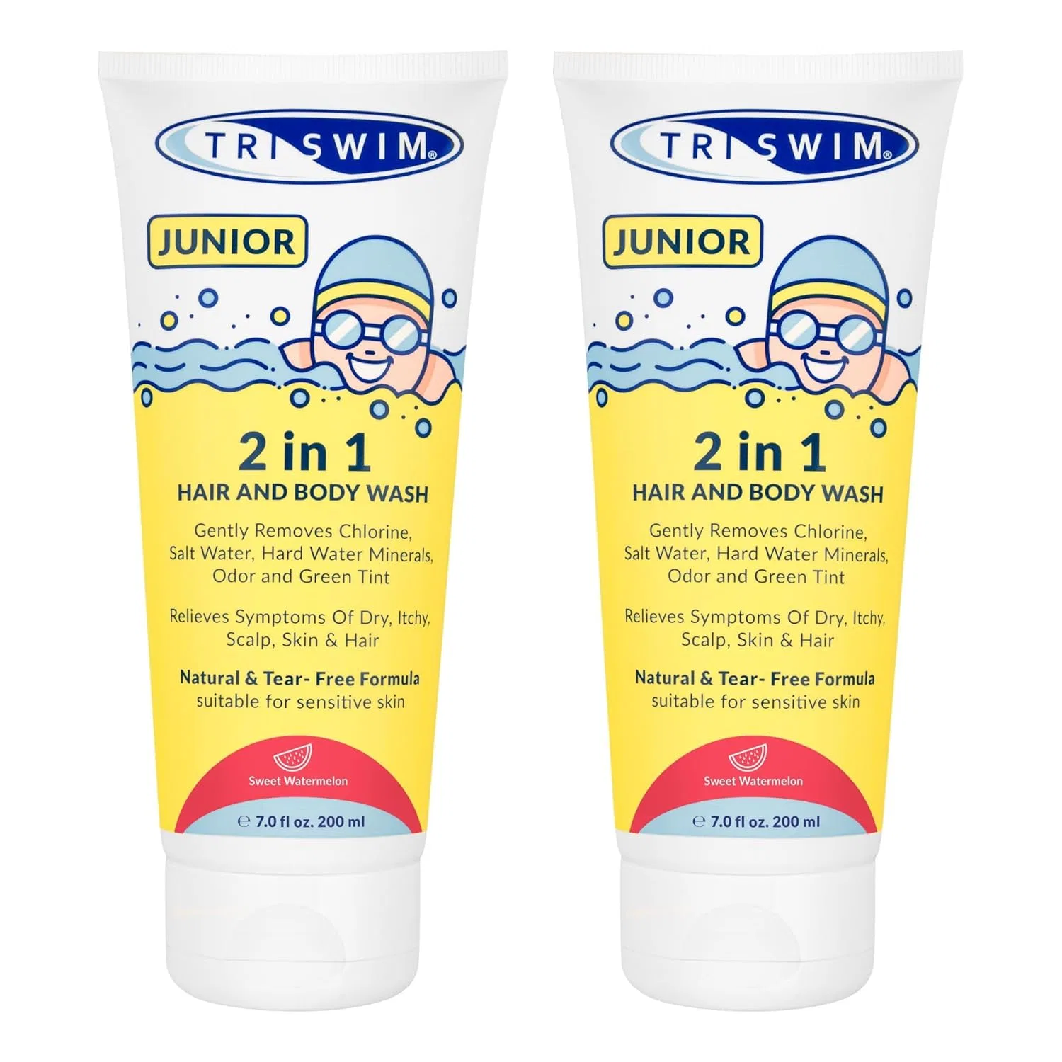 Детский шампунь и гель для душа TRISWIM Junior After Swim, 2 штуки Triswim, Red (Watermelon)
