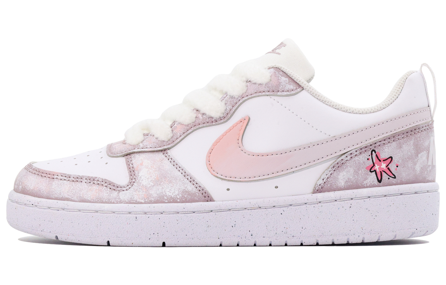 

Nike Court Borough Low top детские скейтбординг кроссовки White Purple Kids'