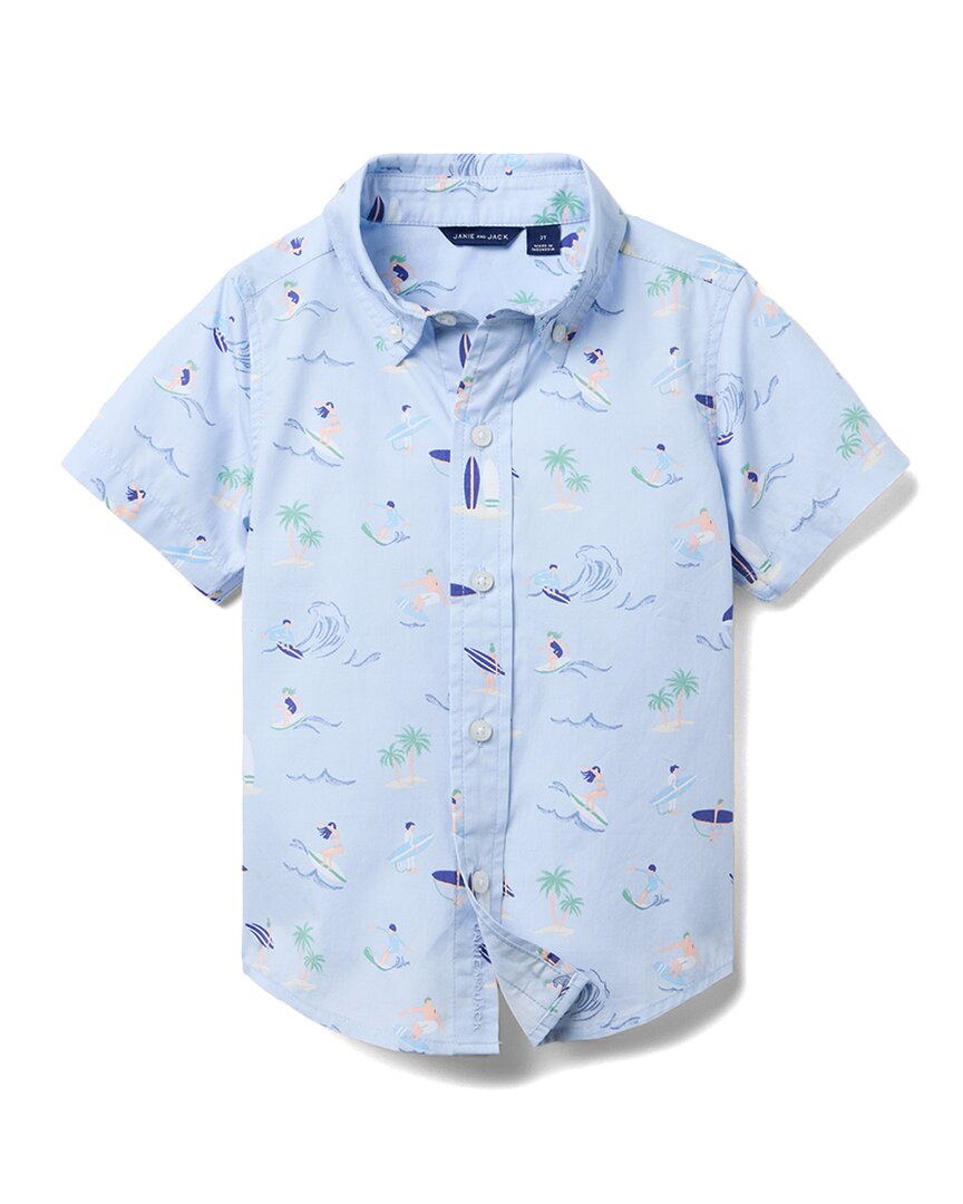 

Джейн и Джек, рубашка из поплина Janie and Jack, мультиколор