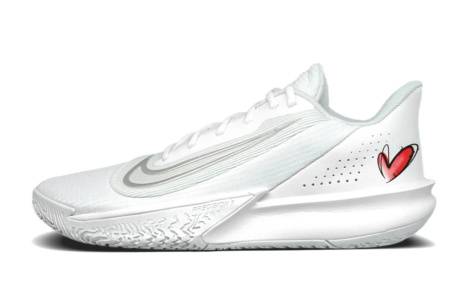 

Nike Точность 7 Амортизация, противоскользящие и износостойкие низкие баскетбольные кроссовки мужские белые - белый, цвет White