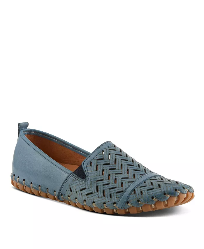 Kapri Flexible Leather Loafer с ажурной деталью и съемной стелькой с поддержкой свода стопы Spring Step, синий