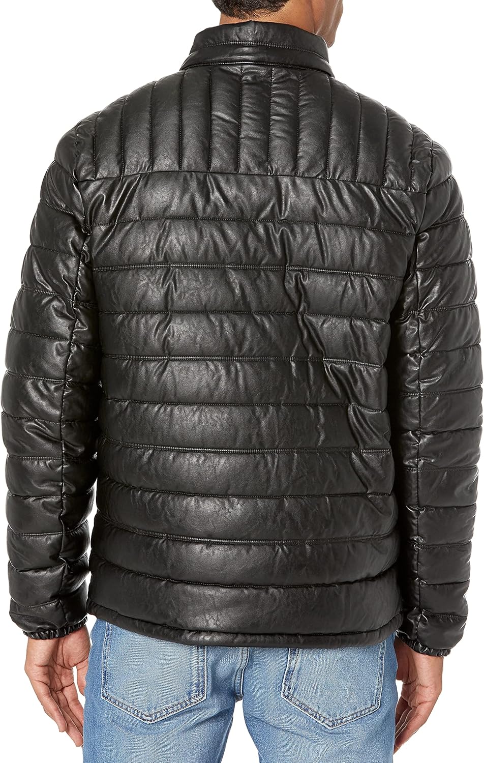 Мужская водонепроницаемая куртка Tommy Hilfiger Ultra Loft Down Alternative, Black Faux Leather — фото 2