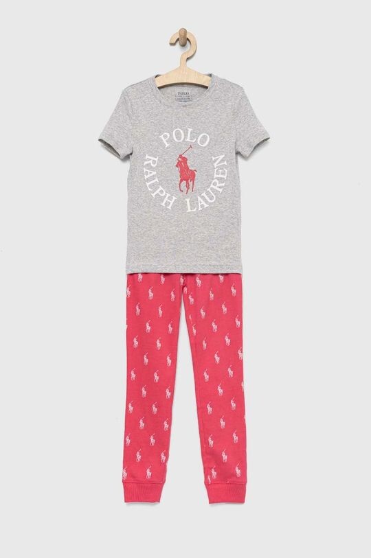 

Детская хлопковая пижама Polo Ralph Lauren, розовый