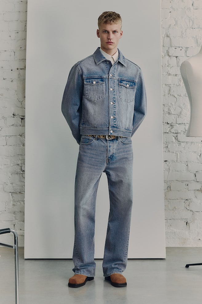 

Джинсы свободного кроя с закрученными краями H&M, синий