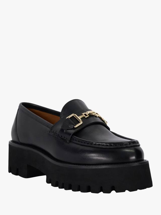 Инновационные широкие массивные кожаные лоферы Dune London, Black — фото 4