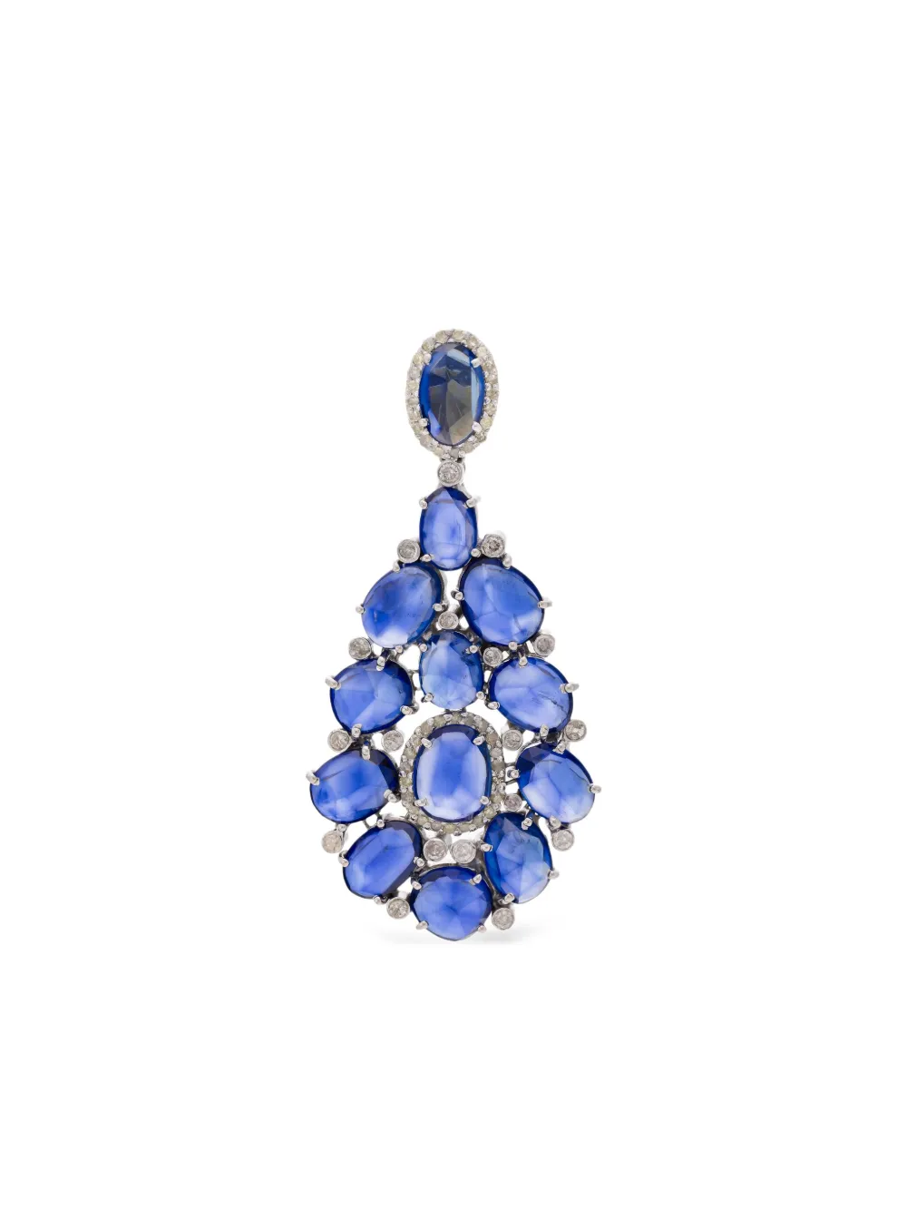

Серьги из белого золота с сапфирами и бриллиантами Munnu The Gem Palace, серебяный