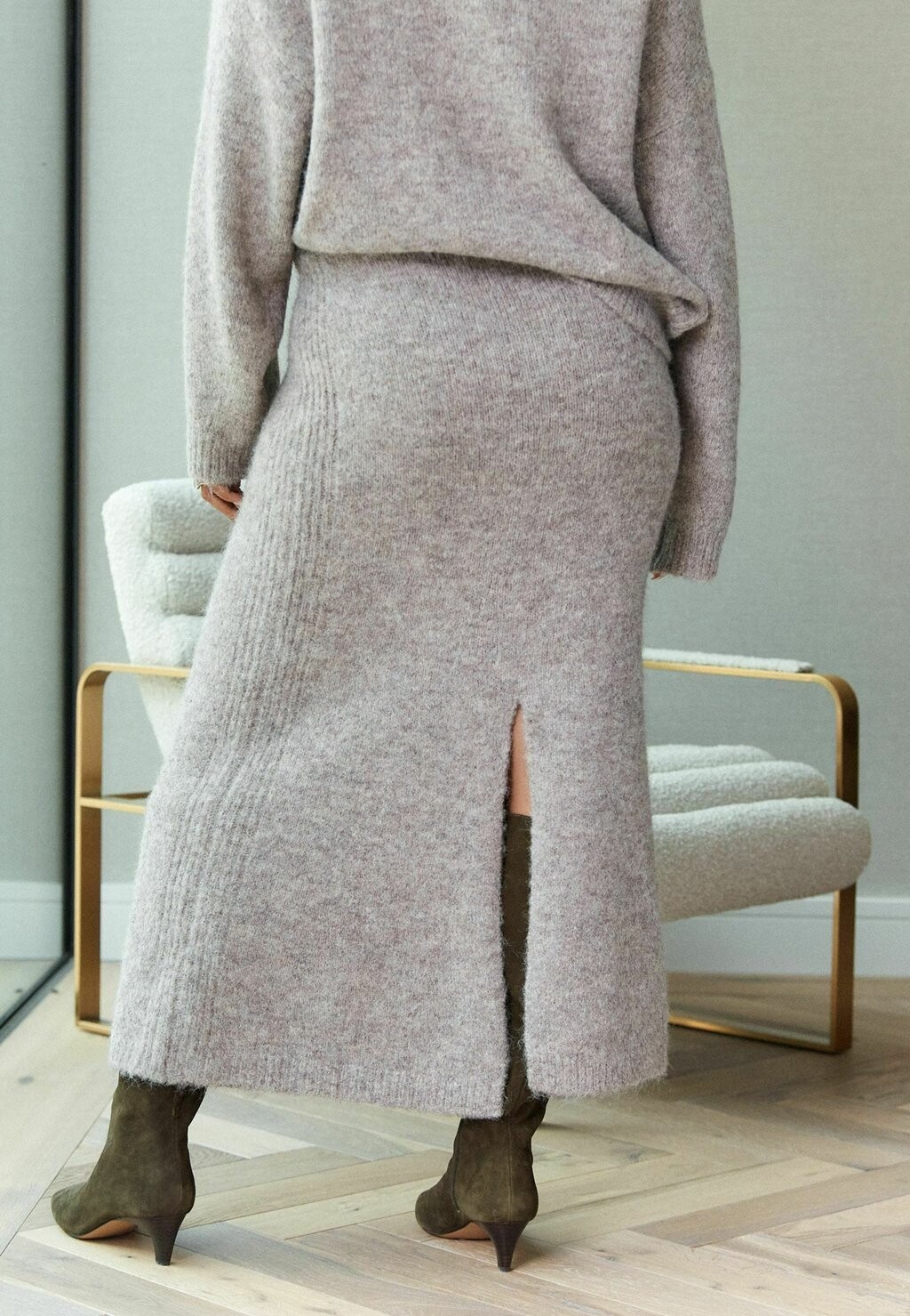 

Юбка макси CO-ORD SOFT TOUCH COLUMN REGULAR FIT Next, серый
