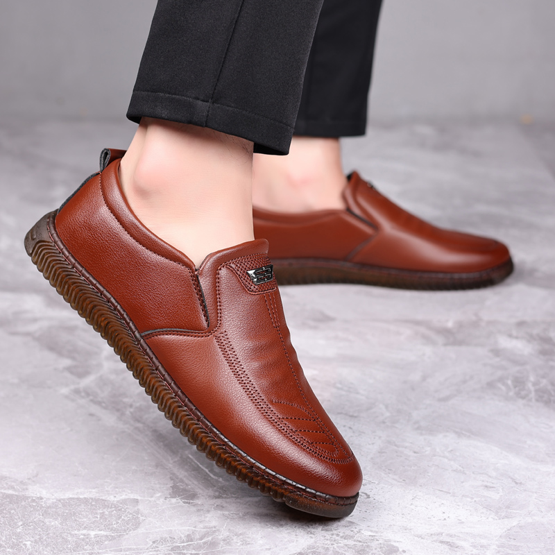 Shiozawa Коричневые мужские повседневные кожаные туфли, цвет Brown — фото 3