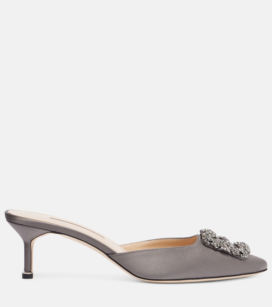 Hangisimu мюли из атласа с декором Manolo Blahnik, 0212 Dgry — фото 4