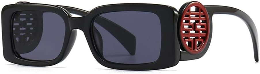 

Солнцезащитные очки в узкой прямоугольной оправе 2027 года для женщин и мужчин. Модные солнцезащитные очки в винтажном стиле. Квадратные солнцезащитные очки MTZJH, Black Red Black