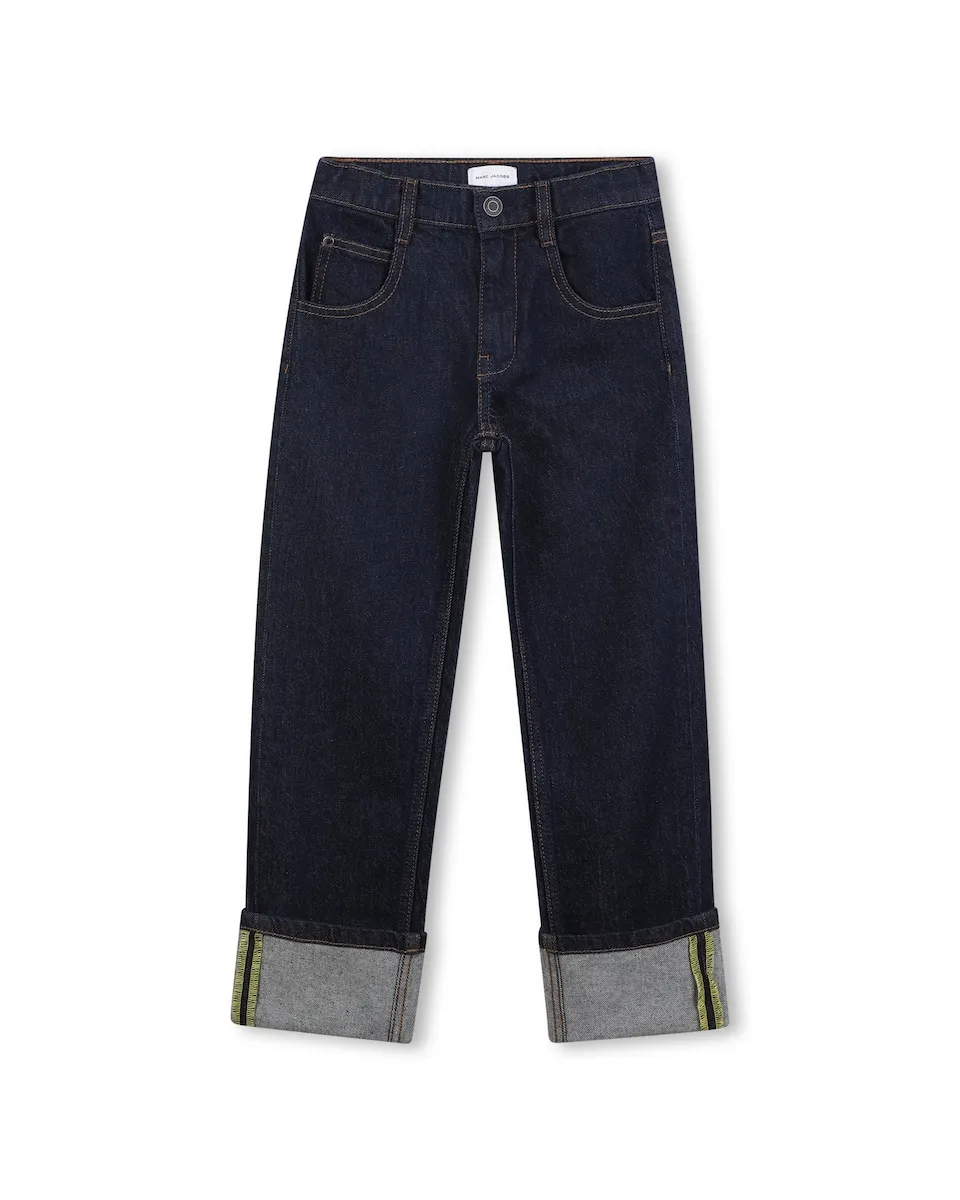 

Детские джинсы однотонного синего цвета Marc Jacobs