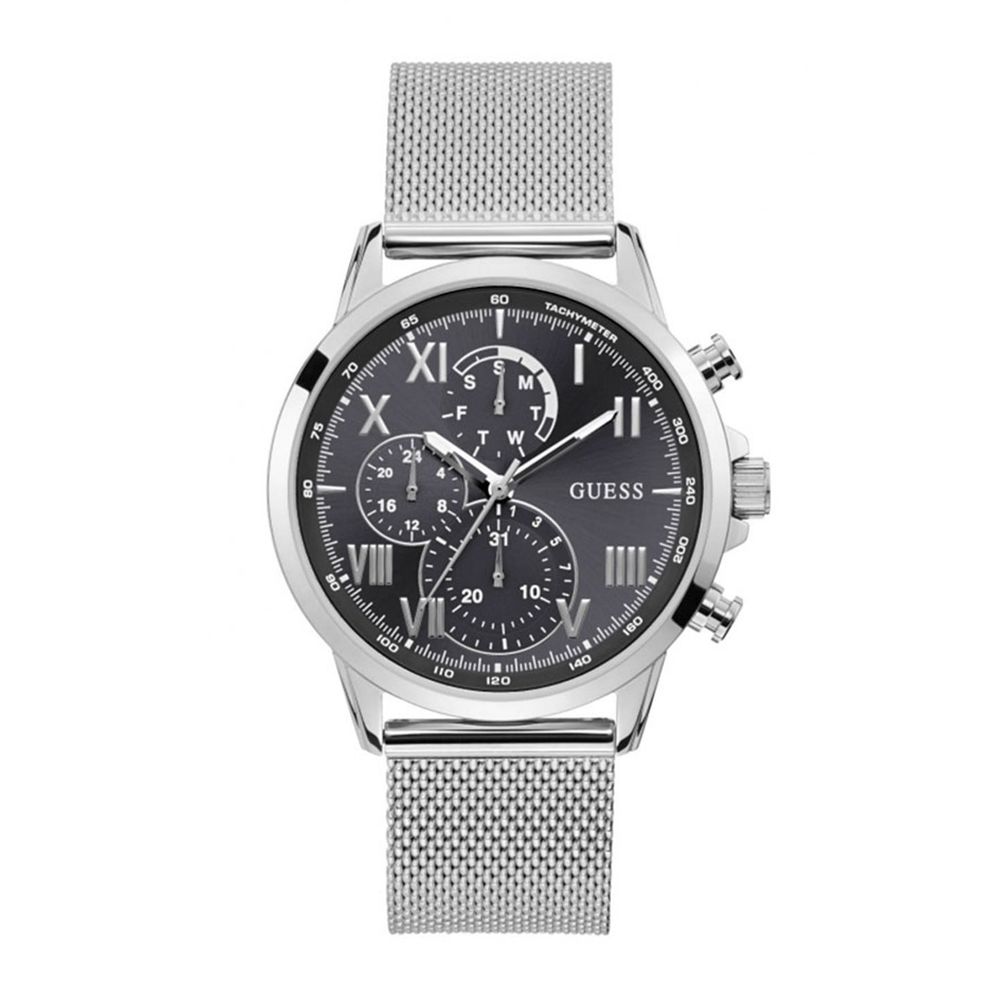

Часы из серой нержавеющей стали Guess
