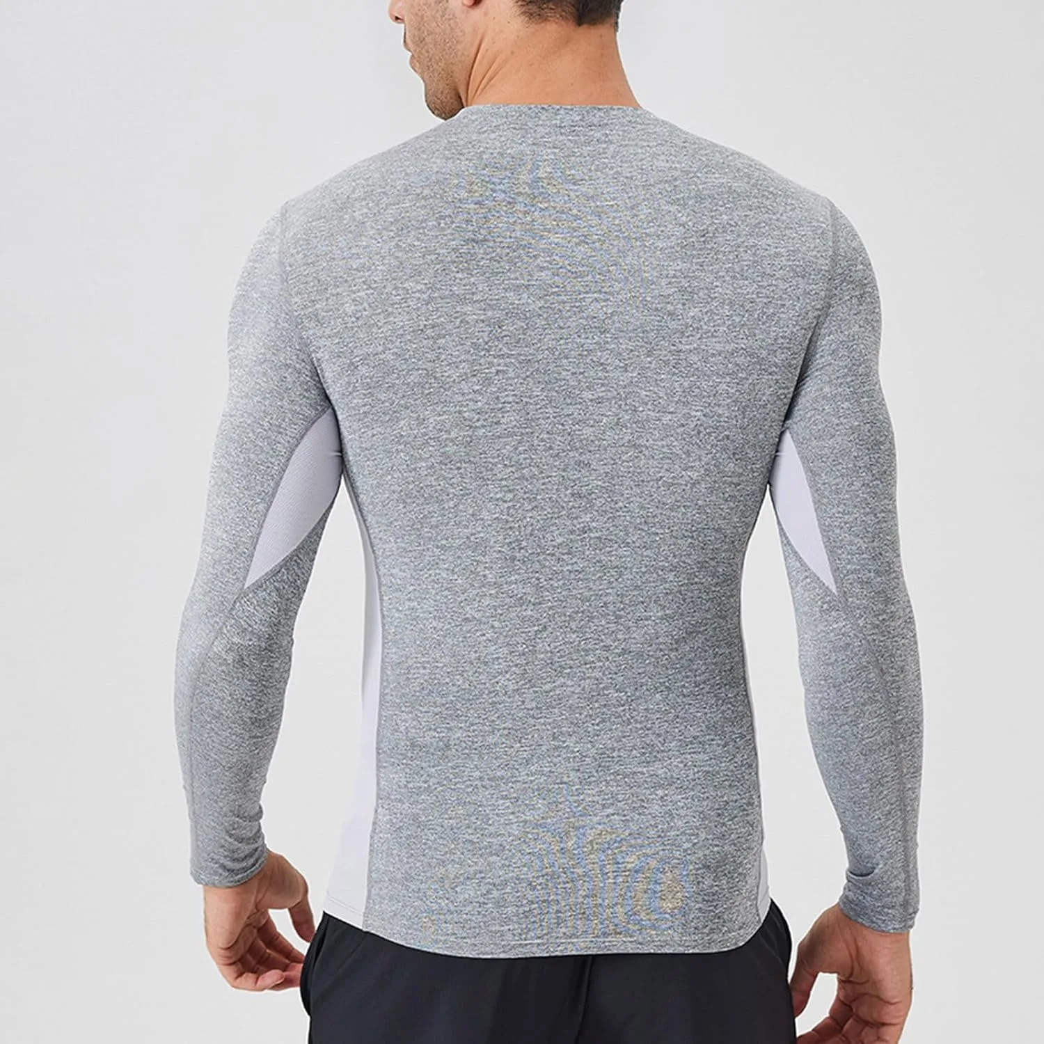 Мужская футболка для тренировок с длинным рукавом Slim Fit, легкая, быстросохнущая — фото 4