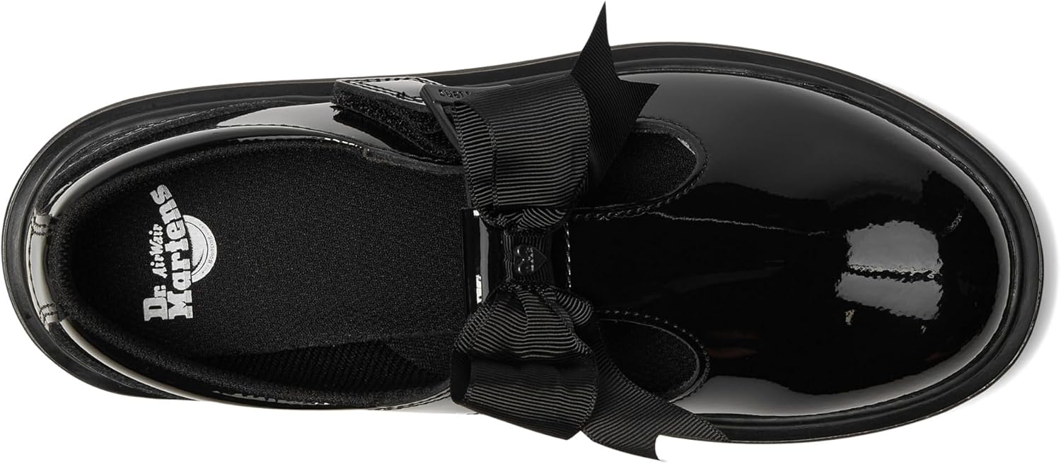 Dr. Martens Girl's Polley II Bow Y (Big Kid) Mary Jane Flat, Black — фото 2
