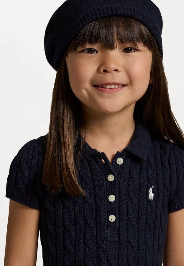 Платье-Поло из хлопка крупной вязки 714y платье-джемпер Polo Ralph Lauren, Navy — фото 4
