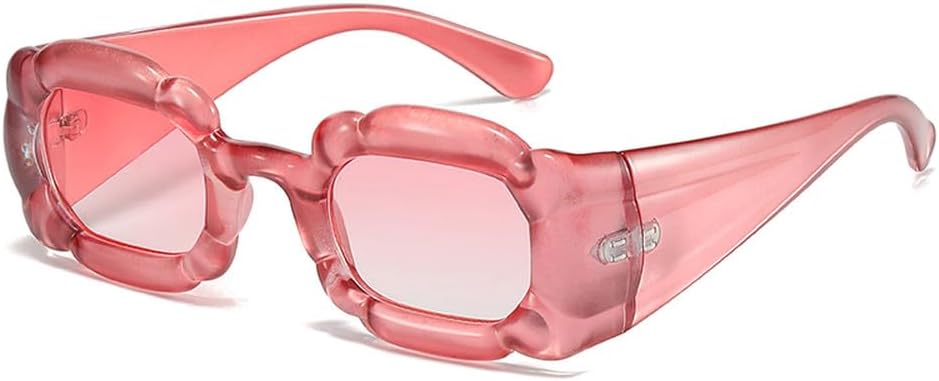 

Квадратные женские солнцезащитные очки конфетных цветов UV400, винтажные градиентные мужские солнцезащитные очки неправильной формы с широкими дужками HYYZZC, Pink Pink Gradient