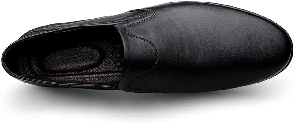 Лоферы кожаные Mens Loafers Moccasins Shoes, черный SayfuR — фото 4