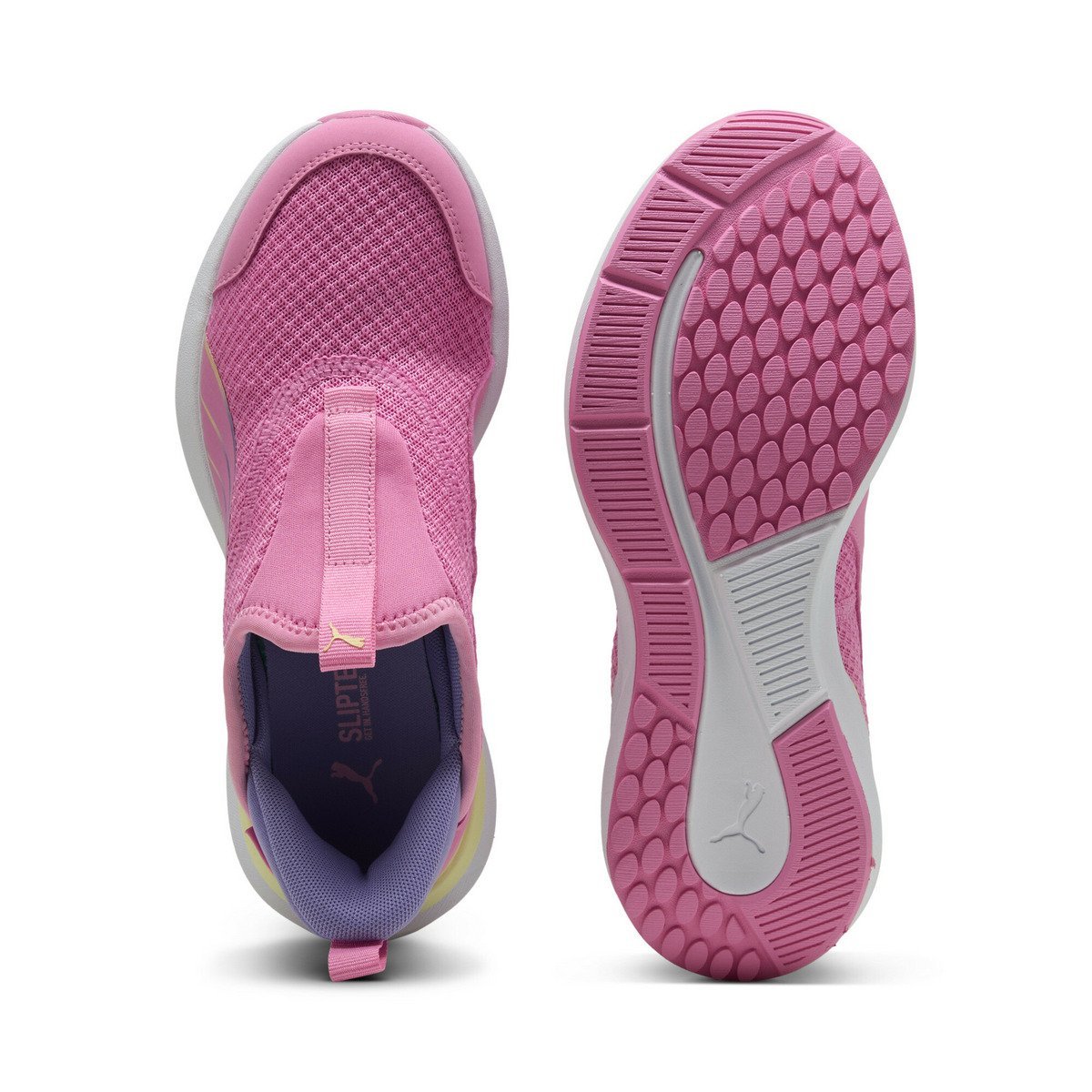 Детские кроссовки Kruz Profoam Sliptech Jr. с удобным входом, размеры 22-25 см. Puma, Posie Pink-Gold — фото 4