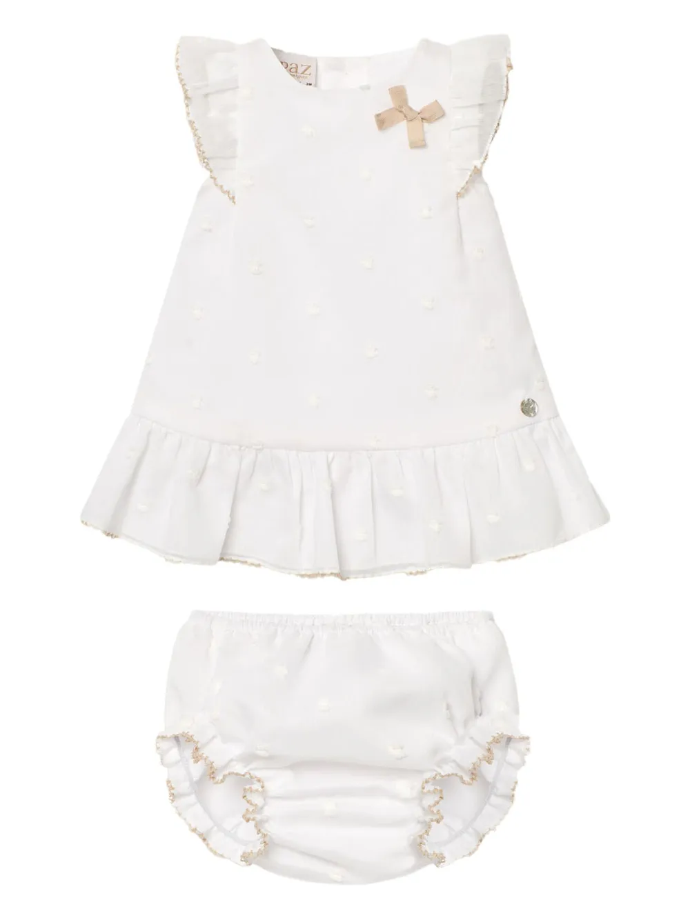 

Комплект Lino из платья и блумеров с вышивкой Paz Rodriguez, белый