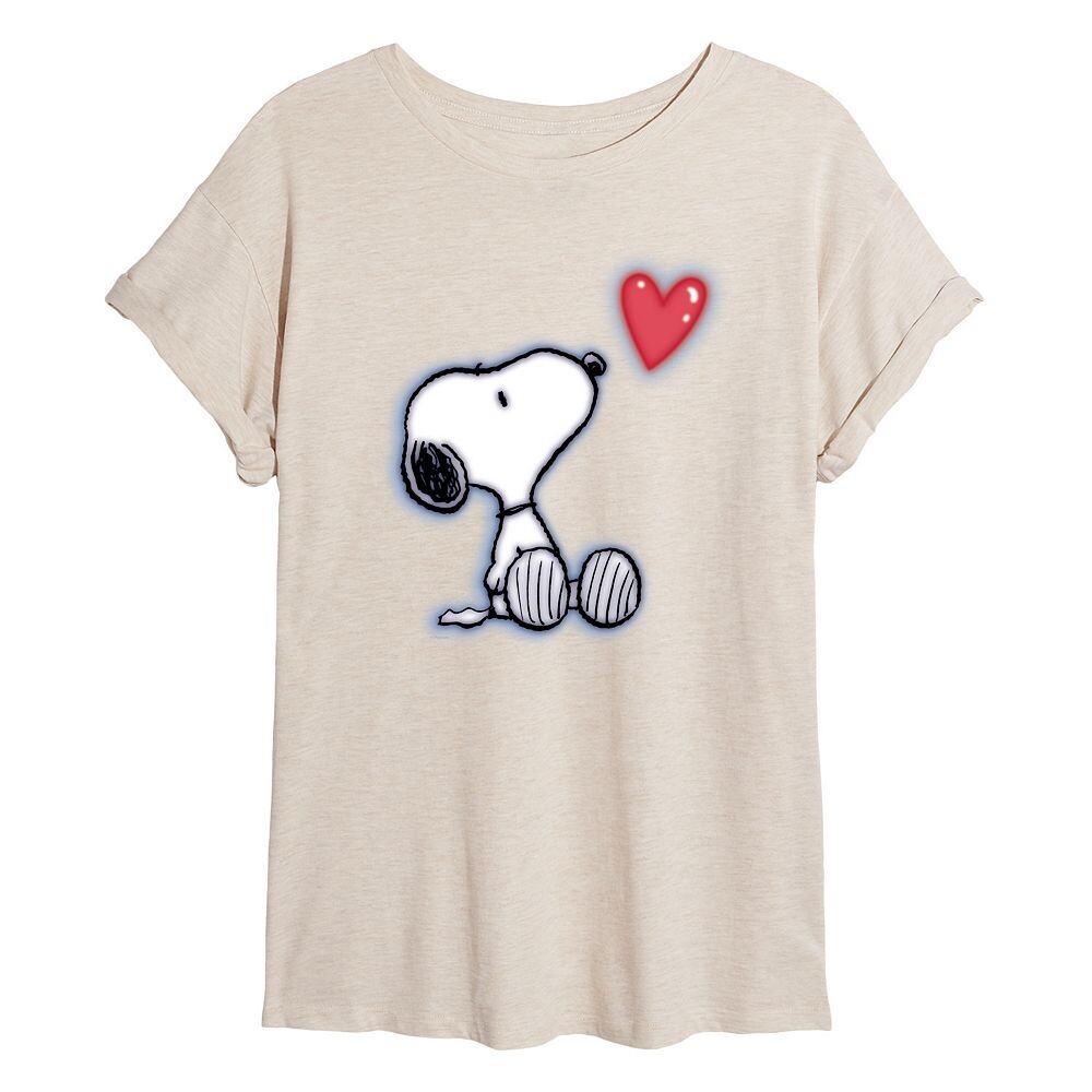 

Струящаяся футболка с аэрографом для детей Peanuts Snoopy Heart Licensed Character, бежевый
